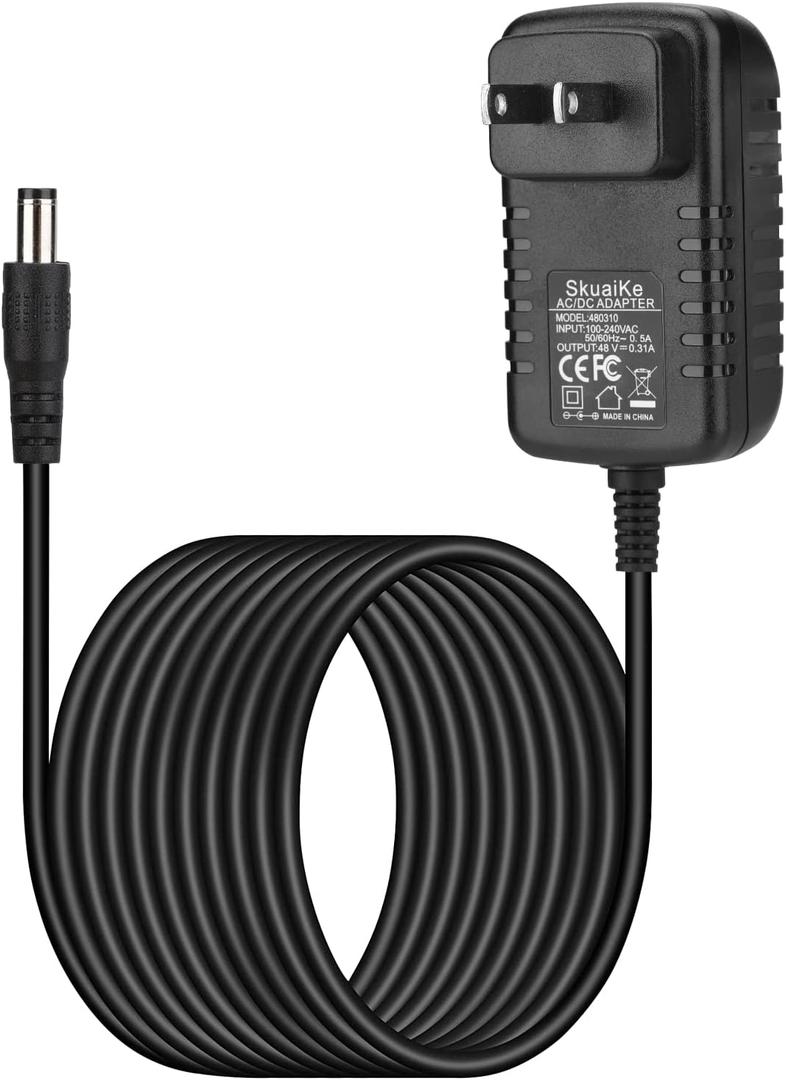 48v Power Supply, 48v Power Adapter is Compatible with polycom IP Phones VVX 300, 301, 310, 311, 400, 401, 410, 411, 500, 501, 511, 600, 601, 611, Sound Point IP 560, 670...