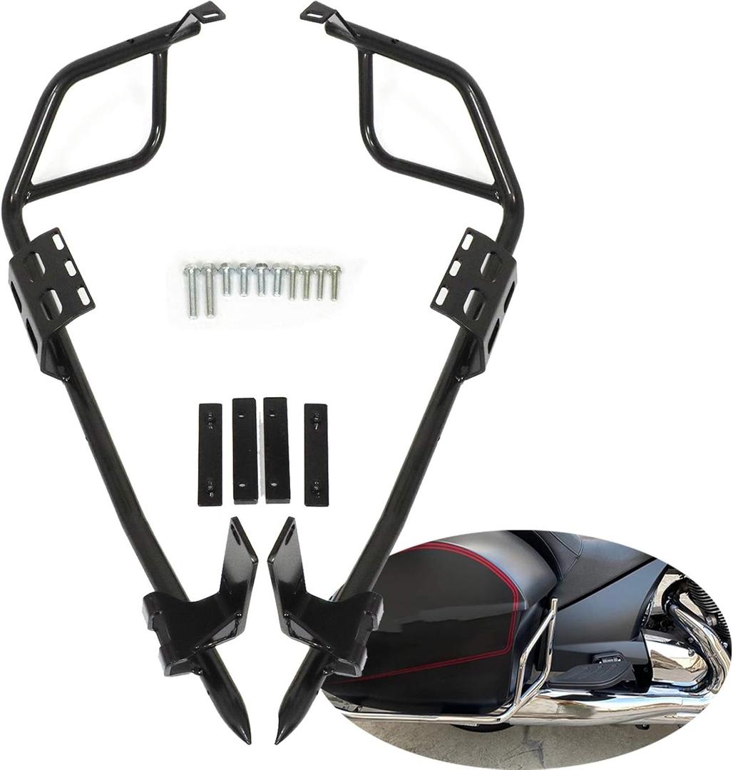 Worldmotop Motorcycle Rear Saddle Bag Guards Rails Saddlebag Bracket Guard Bars Replacement for Victory Cross Country Tour Crossroad 2012-2017 (Black)