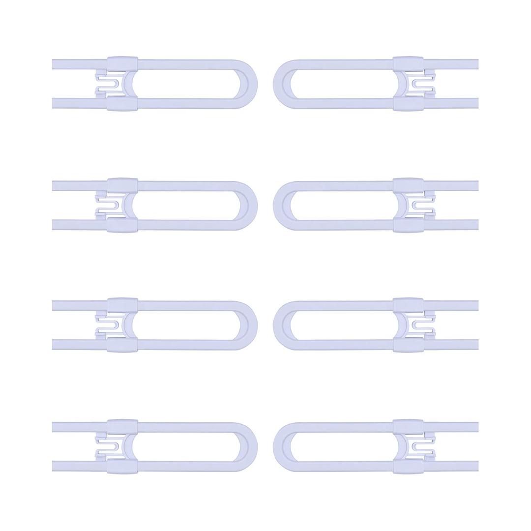 Sliding Cabinet Child Safety Locks - OKEFAN Baby Proofing Cabinet Lock Cupboard Latches for Kids on Closet Door Knobs Handles Pulls No Drill (8, White)