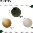Velvet Ornaments for Christmas Tree 16 Pack 3.15" Velvet Christmas Ball Set, Luxurious Holiday Tree Ornaments for Home Decor, Brown Green