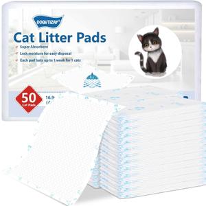 50 Count Cat Pad Refills Super Absorbent Pee Pads for Cats Enhanced Odor Control with Light Scent 16.9" x 11.4" Compatible with Tidy Cats Breeze Litter System