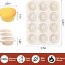 Silicone Muffin Pan 24 Cup Regular Silicone Cupcake Pan [2 Pack] Non-stick Baking Molds Great for Making Muffin Cakes, Bread, Tart, Brownies (Black & Grey, 2 Pack 24 Cup Mini)