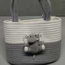 Elephant Diaper Caddy Organizer Cart Storage for Nursery with Handle Baby Shower Basket Gift Baby Bath Caddy for Diapers Wipes Elephant Basket for Nursery(X-Large)