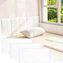 6 Pack Anti Collision Wall Padding for Kids Playroom 7.9x15.7 Self Adhesive Wall Cushion Padding White Upholstered Headboard Stick on Headboard Sticker 3D Wall Panels Peel and Stick for Bed