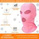 Seematn 8 Pcs 3 Hole Full Face Ski Mask for Men Women, Summer Cooling Neck Gaiter, UV Protector Motorcycle Ski Scarf Sports