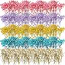 Fumete 100 Pcs Mini Dried Baby Breath Flowers Gypsophila Ivory Mixed Color Dried Flowers for Vase Wedding Home Office Party Garden Card Making Decoration Wreath Floral Craft DIY Art