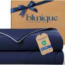 Cooling Comforter Queen Size, Double-Sided Cooling Blanket for Hot Sleepers, Breathable Lightweight Comforter for Night Sweats, All Season Cool Blanket, Soft Cold Touch,(90"x90" Dark Blue)
