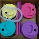 Elk and Friends Kids + Toddler Glass Cups | The Original 8oz Glass Mason Jar with Sleeves + Lids | Silicone Straws + Stopper | Smoothie Cup | Food Storage | Spill Resistant | Dishwasher Safe | 4 Pack (EXP 12/01/26)