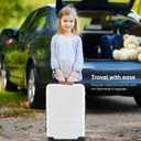 OLIXIS 20 Inch Carry-On Luggage, Hardside Suitcase with Spinner Wheels, Lightweight ABS Hard Shell Travel Luggage, TSA Approved Lock, Expandable Small Suitcase for Business & TravelWhite