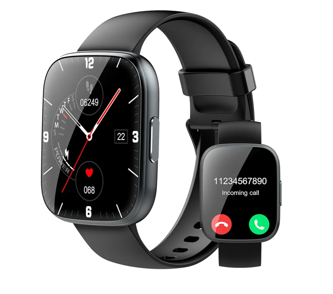 Smart Watch for Men Women(Answer/Make Calls), 1.95" HD Touch Screen Fitness Watch with Sleep Heart Rate Monitor, 110+ Sports Modes, IP68 Waterproof Activity Trackers Compatible with Android iOS, Black