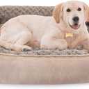 JOEJOY Rectangle Dog Bed for Large Medium Small Dogs - Washable Orthopedic Sofa Bed, Soft Breathable Puppy & Pet Cuddler, Durable Calming Dog Bed with Anti-Slip Bottom, Multiple Sizes, Beige (L(30"x 24"x 9"))