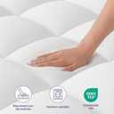ELEMUSE King Mattress Topper for Back Pain, Extra Thick Mattress Pad Cover, Plush Soft Pillowtop with Elastic Deep Pocket, Overfilled Down Alternative Filling (White)