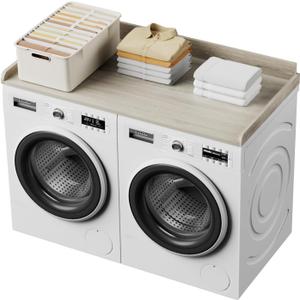 Washer Dryer Countertop, Washer Dryer Topper, Solid Wood Washers and Dryers Countertop, 54" Width x 27.5" Depth Laundry Countertop for Laundry Room Organization and Storage, White Oak