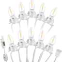 Christmas Village Lights with 10 LED Warm-White Bulb,Decoration for Christmas Village Houses, Snow Village Lights,Pumpkin Crafts Halloween Holiday Decoration,C7 Village Light Cord with Clips