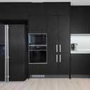 VEELIKE Modern Black Brushed Stainless Steel Contact Paper for Appliances Peel and Stick Thick Metallic Wallpaper 24''x118'' Self Adhesive Black Vinyl Wrap for Refrigerator Dishwasher Fridge Kitchen
