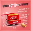 Nostalgia Extra Large Diner-Style Coca-Cola Steamer Cooks 20 Hot Dogs & 6 Buns - Hot Dog Steamer for Breakfast Sausages, Brats, Vegetables & Fish - Bun Steamer Perfect for Game Days or Parties - Red