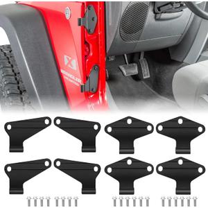 Jeep Wrangler JK Interior 4 Door Hinge Assembly Kit Compatible with 2007-2018 Jeep Wrangler JK JKU Rubicon Unlimited Sahara (Inner 4-Doors), Jeep Wrangler JK Inner 4 Door Hinge 8PCS with 20 Bolts