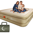LunaDream King Air Mattress with USB Rechargeable Built-in Pump, Wireless Inflatable Airbed, FlexWeave Tech for 1100 lbs Enhanced Support, Portable for Home & Camping, Leak Proof Design, Carry Bag