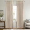 MIULEE Non-See-Through Privacy Linen Curtains 2 Panels, Light Filtering Window Curtains Farnhouse Textured Back Tab Semi Sheer Drapes for Bedroom Living Room, 52 x 72 Inches Long, Taupe