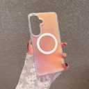 Magnetic for Samsung Galaxy S26 Case Women Girls,[Compatible with MagSafe] [Holographic Iridescent Color Changing Effect] Fashion Slim Cute and Unique Matt Protective Phone Cover
