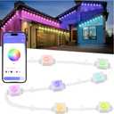 Nexillumi Permanent Outdoor Lights for House, 100ft Smart RGB Outside Lights with 72 Scene Modes, IP68 Waterproof Eaves Lighting for Christmas All Holiday Decorations