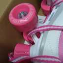 Roller Derby Firestar Youth Skates for Girls, Boys, Beginners, Kids (1, White/Pink)