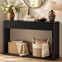 47" Modern Console Table with 2 Drawers, Black Entryway Table