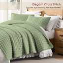 WDCOZY Sage Green Oversized King Quilt Set, California Cal King Rustic Bedspread, Lightweight Soft Farmhouse Coverlet, Spring Summer Thin Comforter, 3 Pieces, 2 Pillow Shams, 116x106 inches