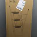 HBTower 3 Step Ladder, 3 Step Stool for Adults, 3 Step Ladder Folding Step Stool with Cushioned Handle Step Ladder with Wide Pedal Ergonomic Design,Black