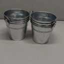 OBTANIM 8 Pack Galvanized Metal Buckets with Handle Ice Pails for Plants, Succulents, Party Favors Organizing, Rustic Home Decor or Classrooms Pencil Storage (6 x 4.3 inch)