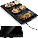 Electric Warming Tray, 25"x15" Food Warmer for Parties Buffets, 3-in-1 Modular Warming Mat Adjustable 86-248℉ Temperature & 24H Timer, Glass Surface Warming Chafing Dishes for Catering Gathering