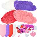 JOYIN 126+ Pcs Valentines Day Craft Gift Set with 100 Heart Doilies, 24 Pcs Foam Doilies and 2 Bags Foam Heart Stickers for Kids, Tableware Decoration, Home Activitie, Kitchen Disposable Table Craft