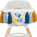 Gostman Outer Space ONE High Chair Banner - First Trip Around The Sun Birthday Party Decorations,Space Themed First Birthday Highchair Banner,Space Ship Sign Decor (outer space banner)