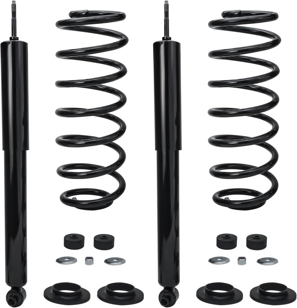 Detroit Axle - Rear Struts for 2003-2011 Ford Crown Victoria Lincoln Town Car Grand Marquis Complete 2 Struts with Coil Spring 2004 2005 2006 2007 2008 2009 2010 Replacement Ready Struts Assembly