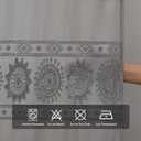 Boho Shower Curtain with Hooks, Grey Sheer Shower Curtain Set with Sun Flower, Vintage Farmhouse Curtains - Waterproof Bathroom Decor for Home and Apartment, 12 Plastic Hooks Included, 72Wx72L