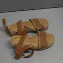 Soda “Laguna” ~ Women Square Toe Stitched Single Band Low Heel Espadrille Wedge Sandal with Adjustable Ankle Strap 7.5