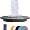 JAYEGT Motorized Rotating Display Stand, 360 Degree Electric Rotating Potography Turntable for Products DisplayLive Show Remote Control +5 Colors Backgrounds (Black/16.5inch /330Lbs Load/Wired)