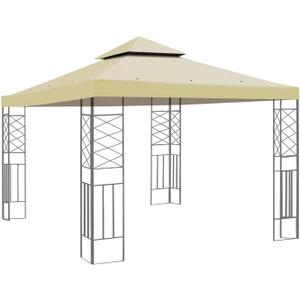 10x10 Canopy Replacement Top Double Tiered Gazebo Cover for Yard, Patio & Garden Durable Sunshade Replacement, Dual Tier Cover Only (Beige)