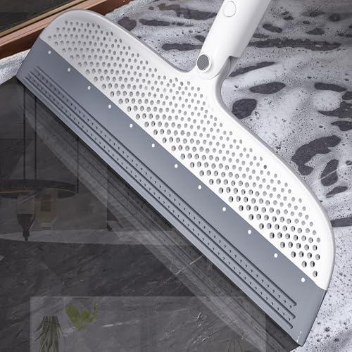 Multifunction Floor Squeegee Broom for Pet Hair Removal, Silicone Magic-Style Broom for Floor Cleaning, 51.77" Long Handle for Carpet, Bathroom Tile, Hardwood Floors, Garage, Liquid Spills, Fine Dust, Pack Of 2