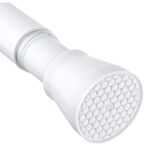 Tension Curtain Rod 30 to 64 Inch White Curtain Rod Adjustable Expandable Spring Tension Curtain Rod No Drilling 7/8" Spring Loaded Curtain Rods for Windows Bedroom Closet Doorway Door