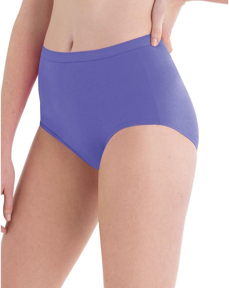 Hanes Women's Cotton Brief Value Pack, 10-Pack, Assorted Brief Underwear (9, Solid/Print Mix)