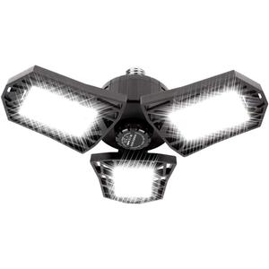 Deformable LED Garage Light - 6000 Lumen 6500K Daylight 60W, Three Leaf Garage Organization Ceiling Lighting (60W 1-Pack)