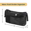 Tiny Twinkle Universal Stroller Organizer with Adjustable Strap - Waterproof Stroller Caddy Fits Baby Jogger, Nuna, Graco, Donna and Bugaboo StrollersBlack