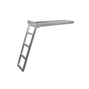 Pontoon Boat Ladder 4 Steps, Aluminium Undermounted Pontoon Ladder, Non-Slip Design