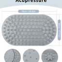 Acupressure Foot Massage Mat - Portable Foldable Foot Massager Mat for Bathroom, Yoga, Outdoor Games, Office Standing Desk Pad, Relieve Foot Pain, Anti-Slip, 30 x 18 inch (Grey)