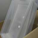 Rubbermaid Cleverstore 42 Quart Stackable Plastic Storage Bin with Lids for Garage, Closet, and Classroom, Clear, 3 Pack
