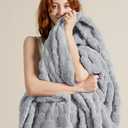 Bedsure Silver Grey Fleece Blanket for Couch - Super Soft Cozy Twin Blankets for Women, Cute Small Throws for Girls