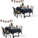 ZIQINPSQ Dining Room Rectangle Fabric Tablecloth 2 Pack, British Style Plaid Print Tablecloth,Christmas & Holiday Table Cover. (Blue&Green, 55''X70'')