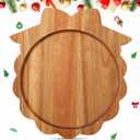 Bokon 12" Wreath Christmas Charcuterie Board Wooden Cutting Board Xmas Serving Platter Tray Cookie Plate for Cheese Bread Dessert Fruit, Gift for Christmas Party Holiday Decoration(Acacia Wood)