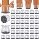 BUMACO 40Pcs Chair Leg Floor Protectors Chair Leg Protectors for Hardwood Floors Silicone Pads Covers to Protect Floors (Universal L Clear Fit 1.3"-2") (Universal L(1.3"-2"), Clear-40 Pcs)